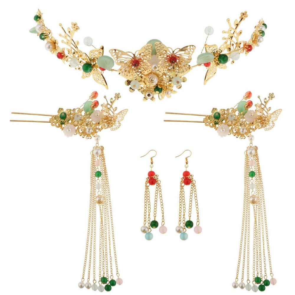 Bridal Headdress Pageant Hair Jewelry Gold Plated